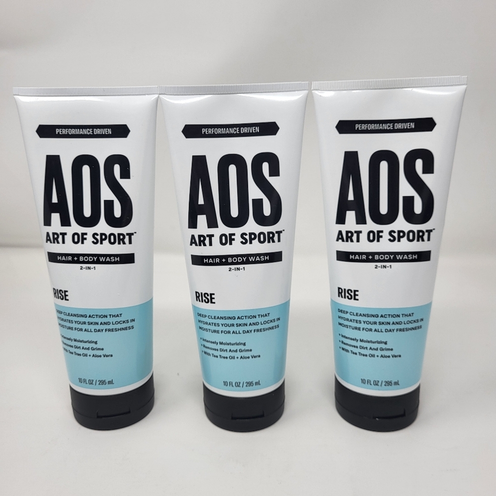 3 Art of‎ Sport Rise 2-in-1 Hair + Body Wash 10 Oz Tubes Men Care Shower